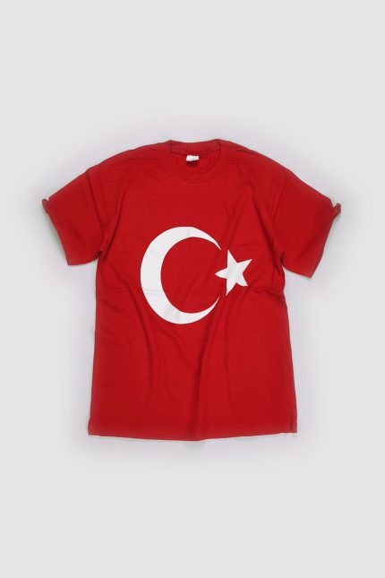Türk bayrağı sıfır yaka tshirt